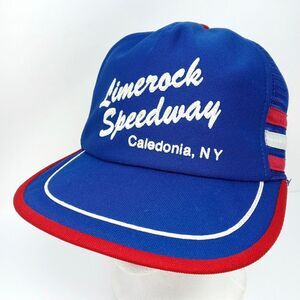 Vintage Limerock Speedway Caledonia NY Made in USA SnapBack Trucker Hat Cap